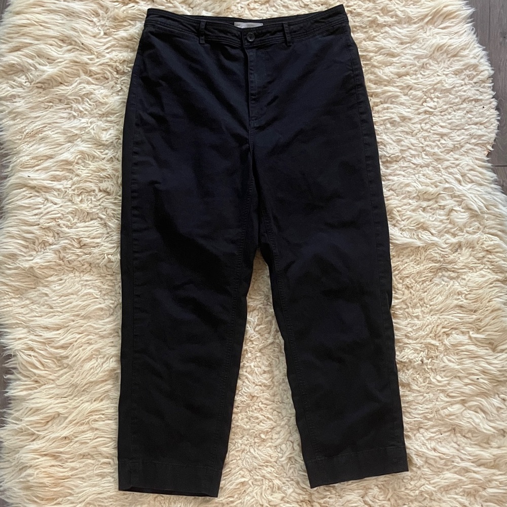 EVERLANE Pants Womens Size 10 Black Cotton Stretch Lightweight Straight Leg